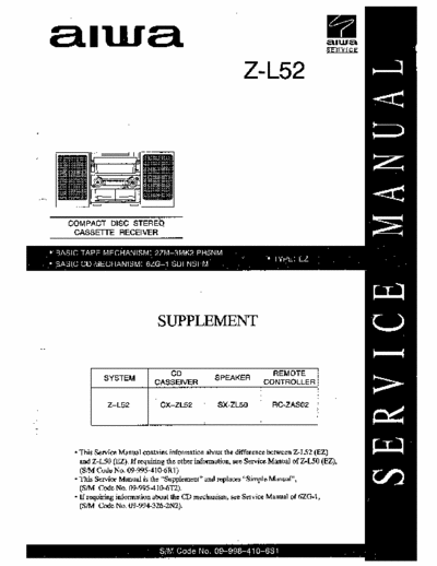 aiwa aiwa Z-L52 aiwa Z-L52 service manual